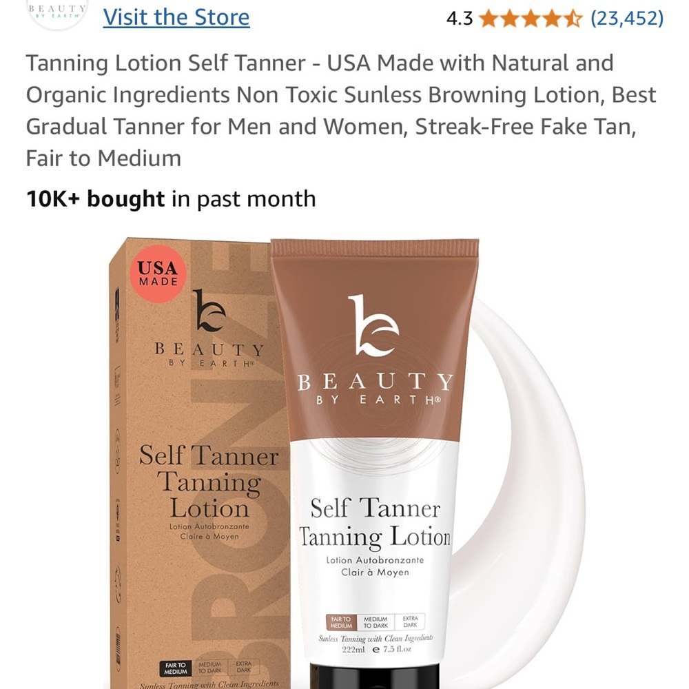 Self Tanner Tanning Lotion - Brown